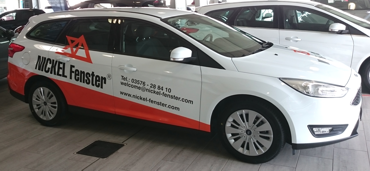 Autowerbung Nickel Fenster