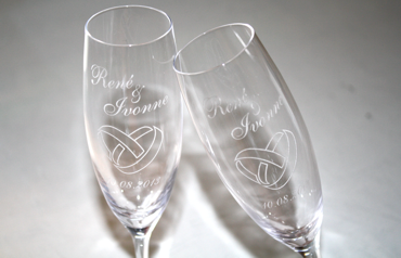 Gravur Sektglas