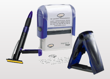 Stempel für das Büro, Mobile Marker und Stempelkugelschreiber